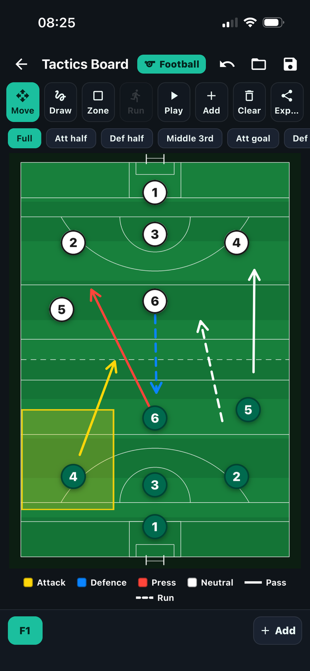Tactics Board with a play